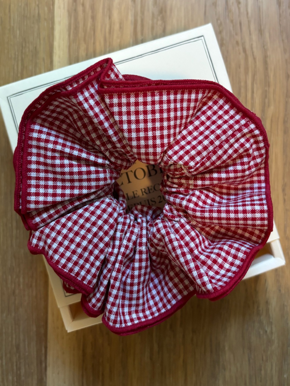 Sezane Maxi Scrunchie - Red Gingham - Picture 3 of 5